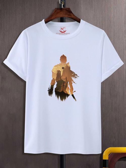 unisex white graphic printed t-shirt - 20883378 - Standard Image - 0