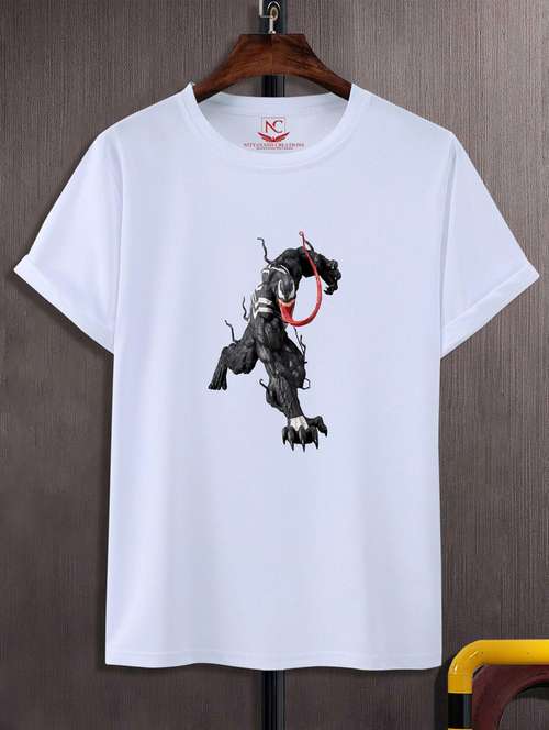unisex white graphic printed t-shirt - 20883385 - Standard Image - 0