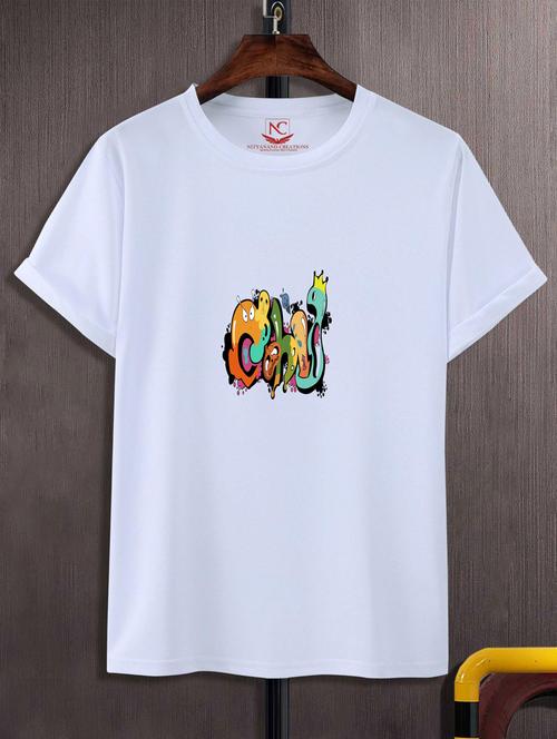 unisex white graphic printed t-shirt - 20883411 -  Standard Image - 0