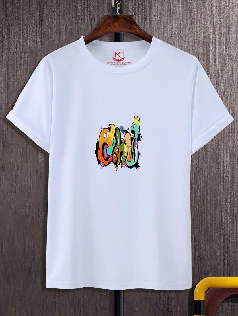 unisex white graphic printed t-shirt - 20883411 -  Zoom Image - 0