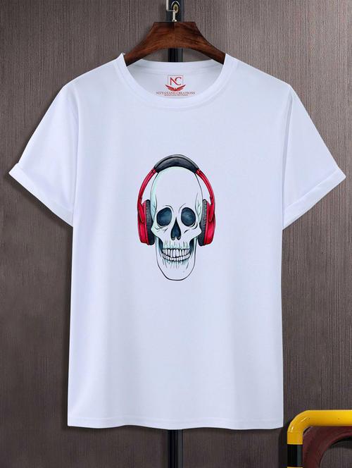 unisex white graphic printed t-shirt - 20883422 - Standard Image - 0