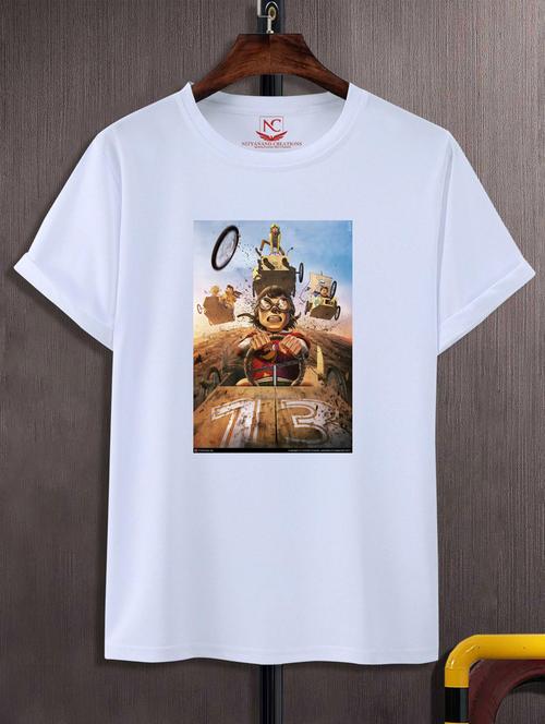 unisex white graphic print t-shirt - 20883426 - Standard Image - 0