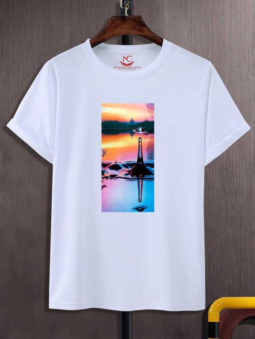 unisex white graphic printed t-shirt - 20883452 -  Standard Image - 0