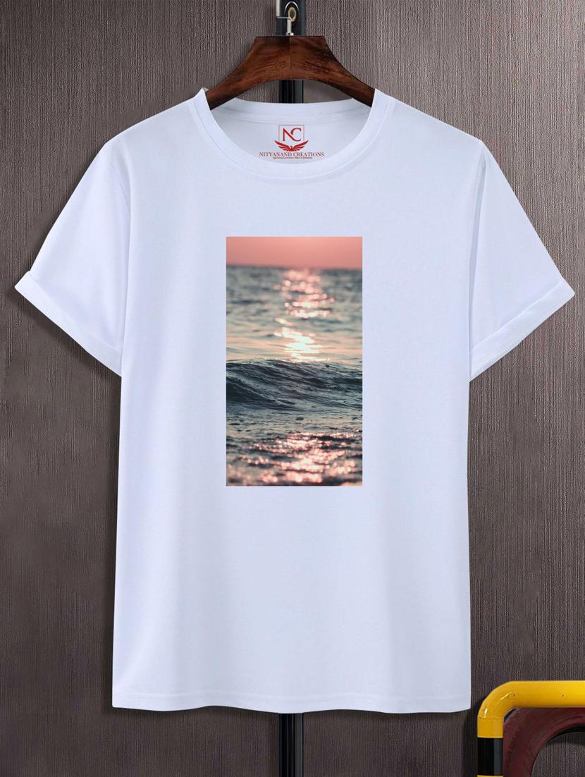 unisex white polyester graphic t-shirt - 20883455 - Zoom Image - 0