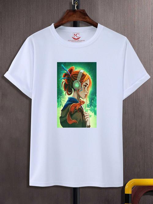 unisex white graphic printed t-shirt - 20883474 - Standard Image - 0