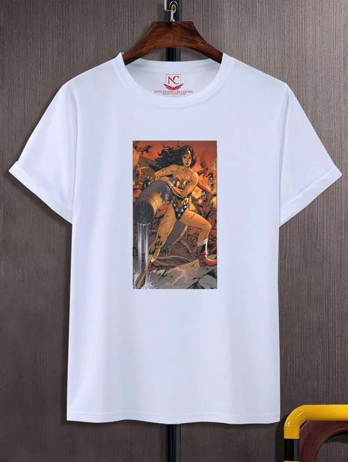 unisex white graphic print t-shirt - 20883477 - Standard Image - 0