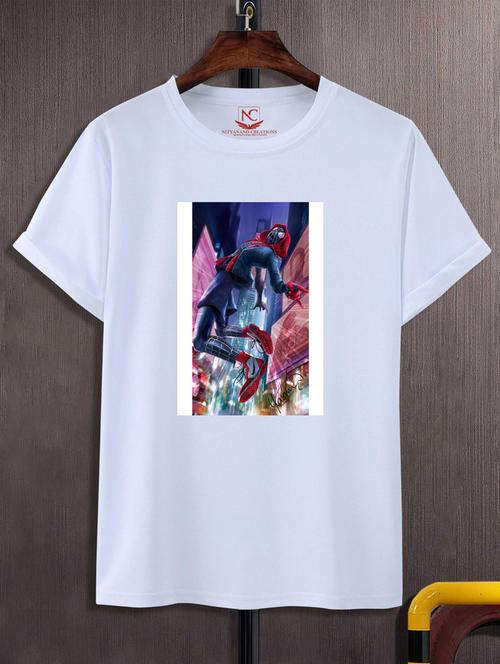 unisex white graphic print t-shirt - 20883504 - Standard Image - 0