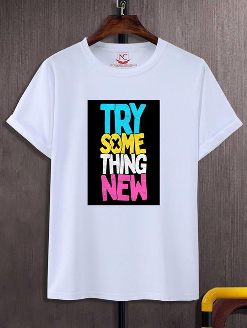 unisex white graphic print t-shirt - 20883505 - Standard Image - 0