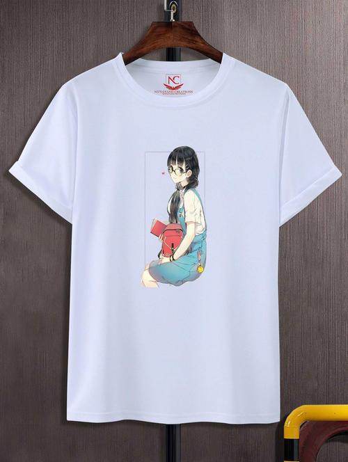unisex white graphic printed t-shirt - 20883563 - Standard Image - 0