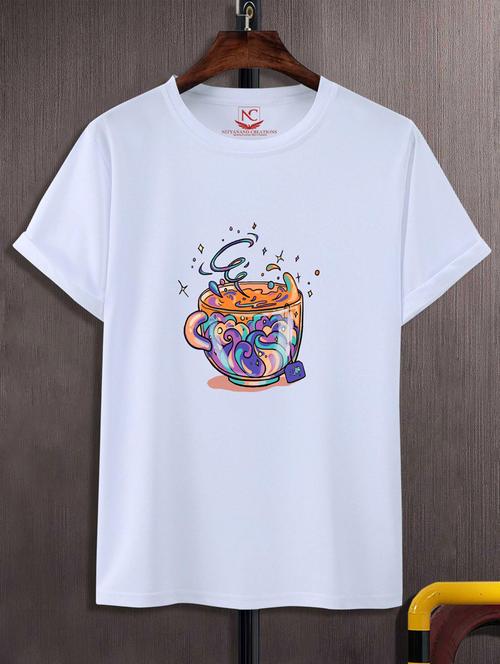 unisex white graphic printed t-shirt - 20883571 -  Standard Image - 0