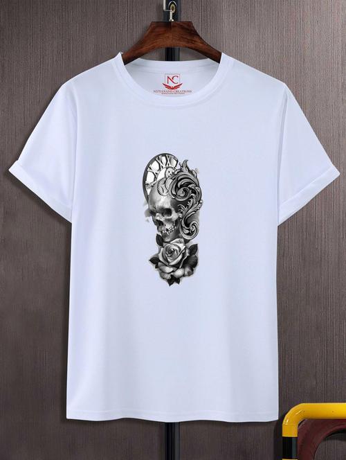 unisex white graphic printed t-shirt - 20883597 -  Standard Image - 0