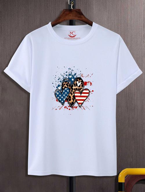 unisex white polyester graphic t-shirt - 20883623 - Standard Image - 0