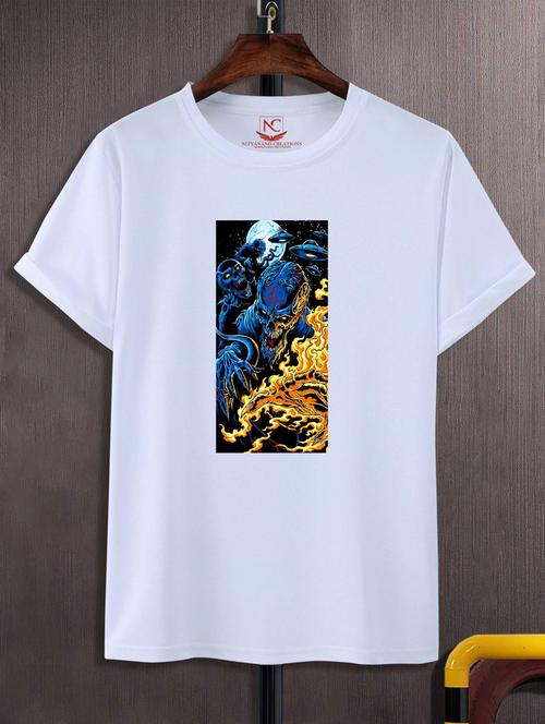 unisex white graphic printed t-shirt - 20883625 - Standard Image - 0