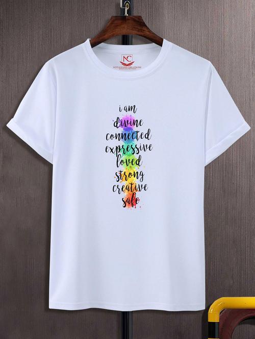 unisex white graphic printed t-shirt - 20883692 -  Standard Image - 0