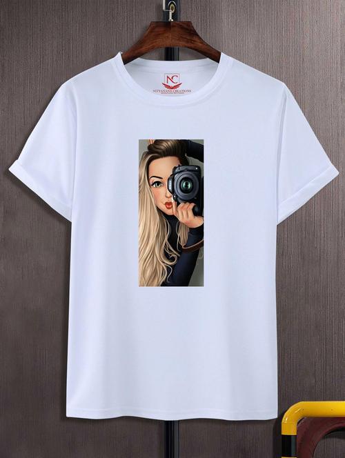 unisex white graphic printed t-shirt - 20883697 -  Standard Image - 0