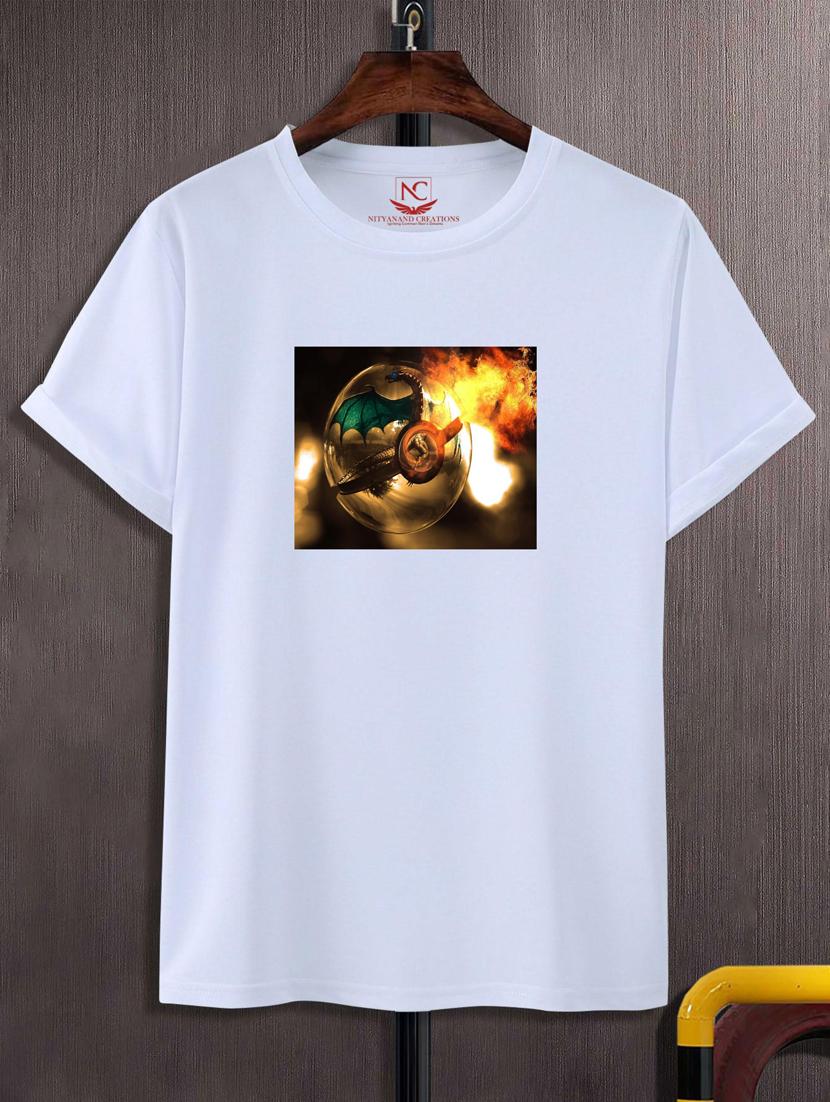 unisex white polyester graphic t-shirt - 20883747 -  Zoom Image - 0