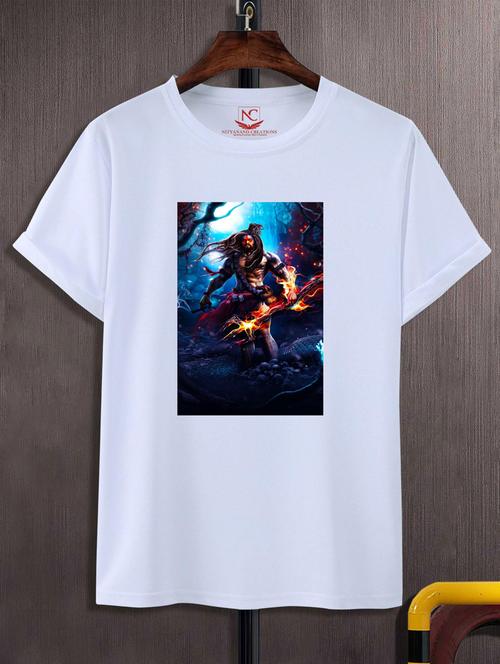 unisex white polyester graphic t-shirt - 20883799 - Standard Image - 0