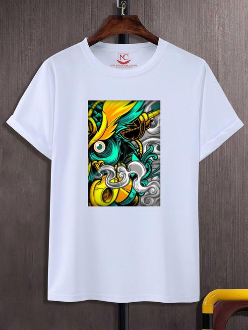 unisex white graphic printed t-shirt - 20883859 - Standard Image - 0