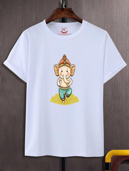 unisex white graphic print t-shirt - 20883890 - Standard Image - 0
