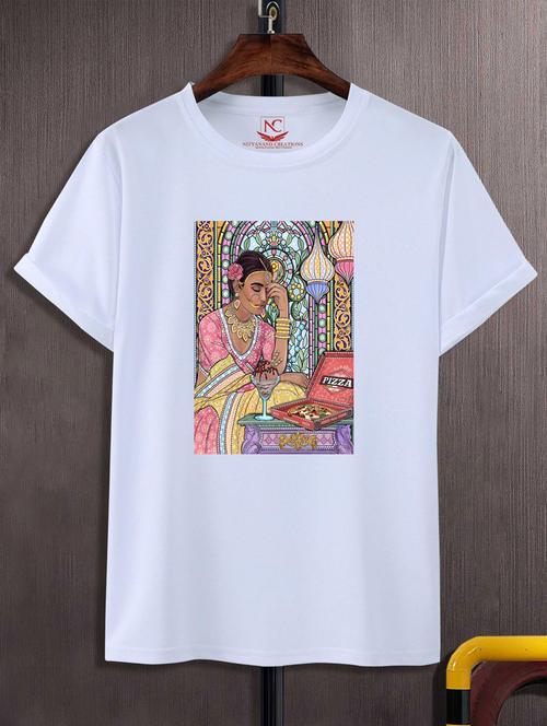 unisex white polyester graphic t-shirt - 20883895 - Standard Image - 0