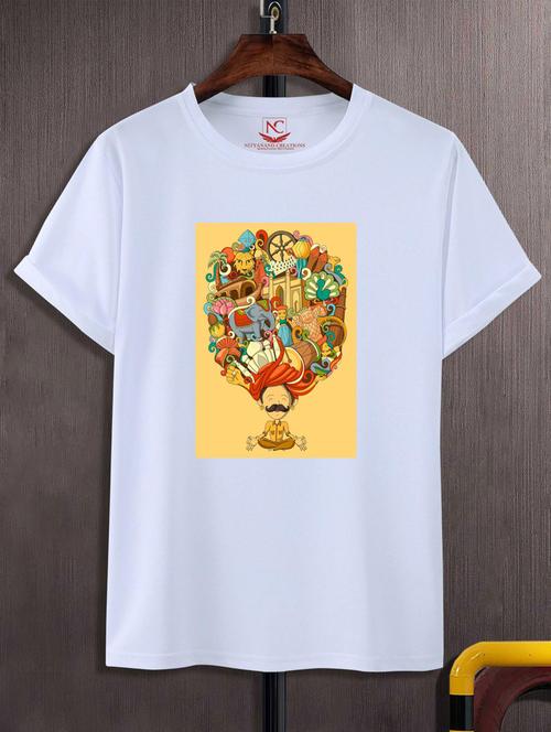 unisex white graphic printed t-shirt - 20883897 - Standard Image - 0