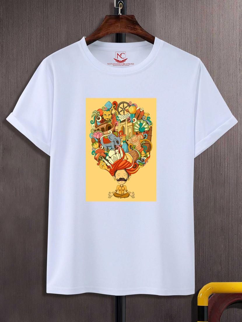 unisex white graphic printed t-shirt - 20883897 - Zoom Image - 0