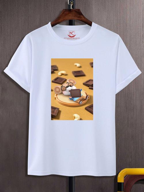 unisex white graphic printed t-shirt - 20883989 -  Standard Image - 0