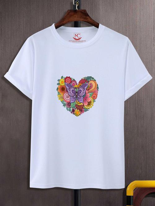unisex white graphic print t-shirt - 20884066 -  Standard Image - 0