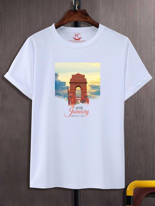 unisex white polyester graphic t-shirt - 20884133 -  Standard Image - 0