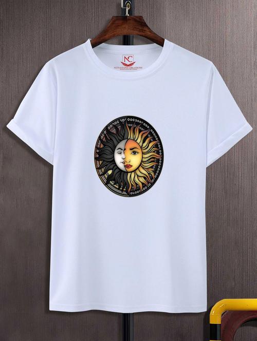unisex white graphic print t-shirt - 20884139 - Standard Image - 0