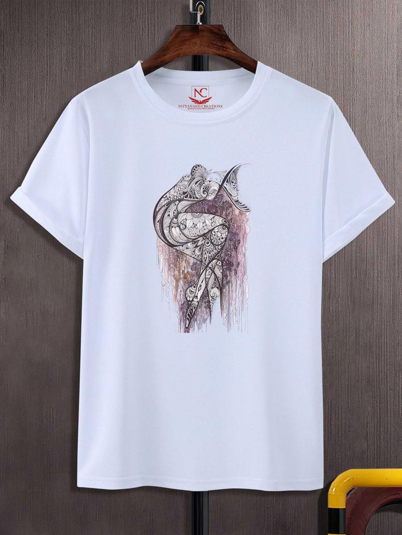 unisex white polyester graphic t-shirt - 20884146 -  Zoom Image - 0