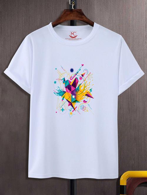 unisex white graphic printed t-shirt - 20884148 - Standard Image - 0