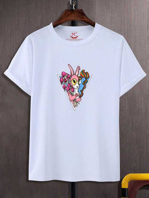 unisex white graphic printed t-shirt - 20884159 -  Standard Image - 0