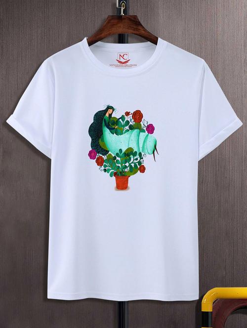 unisex white graphic printed t-shirt - 20884212 - Standard Image - 0
