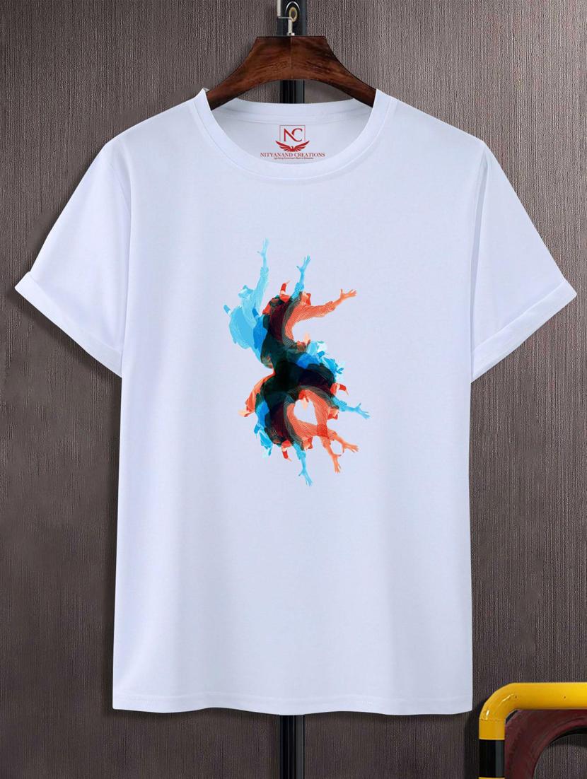 unisex white polyester graphic t-shirt - 20884218 -  Zoom Image - 0