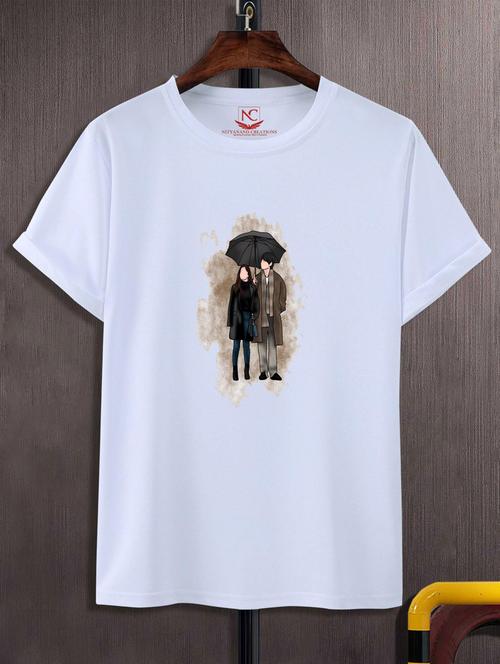 unisex white graphic printed t-shirt - 20884265 -  Standard Image - 0
