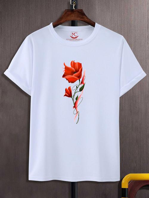 unisex white graphic print t-shirt - 20884286 - Standard Image - 0