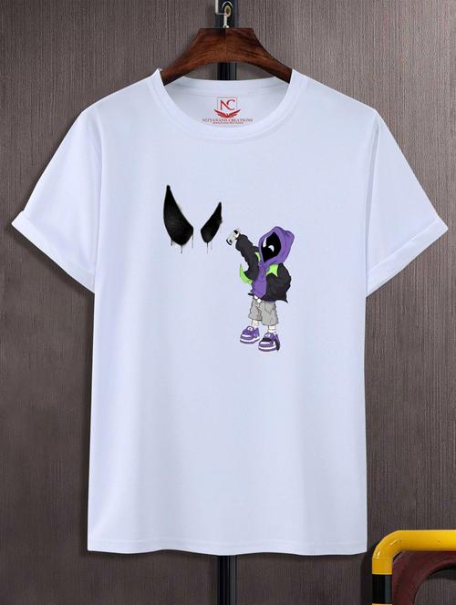 unisex white graphic print t-shirt - 20884378 -  Standard Image - 0