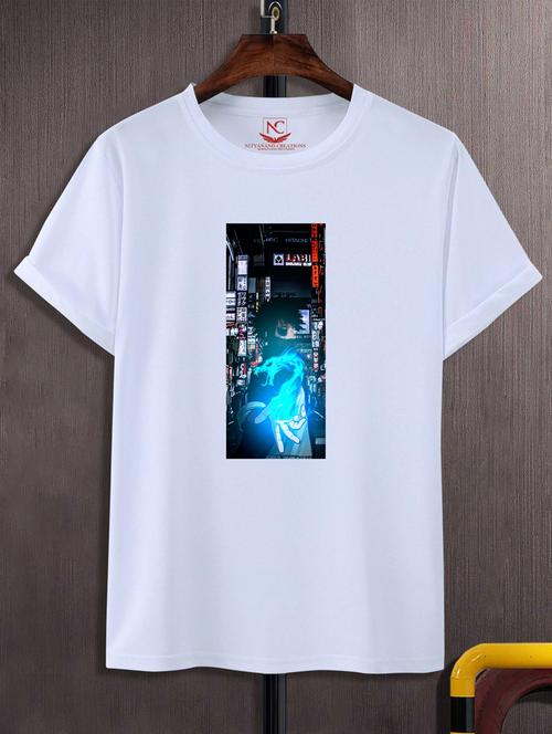 unisex white polyester graphic t-shirt - 20884392 - Standard Image - 0
