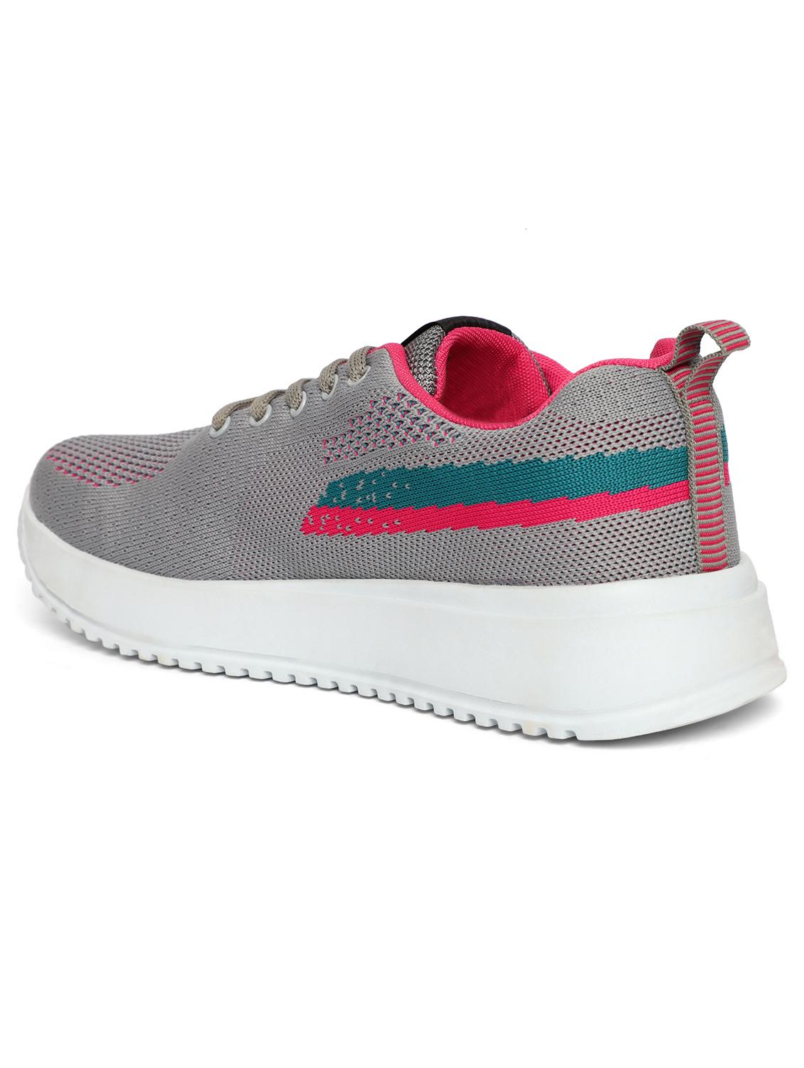 grey synthetic & mesh laceup sports shoes - 20884399 - Standard Image - 3