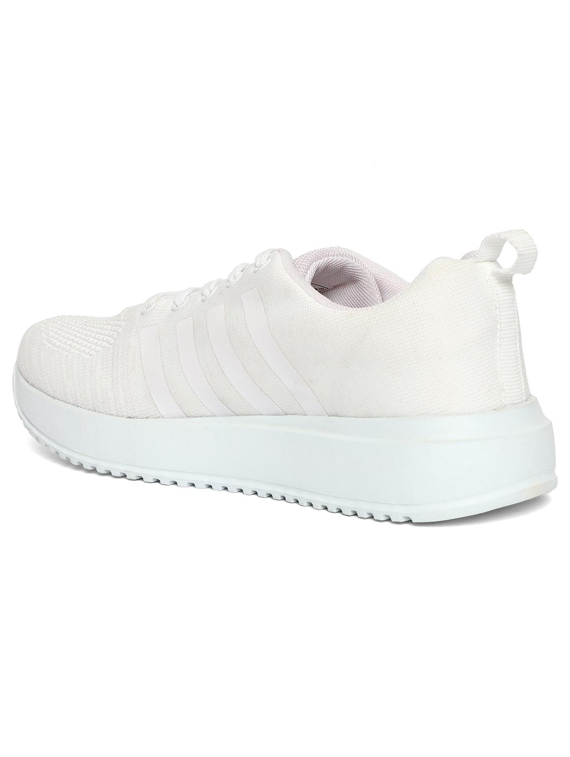 white synthetic & mesh laceup sports shoes - 20884404 - Standard Image - 3
