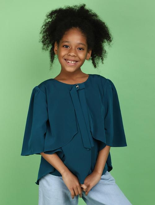 girls teal solid top - 20884448 -  Standard Image - 0