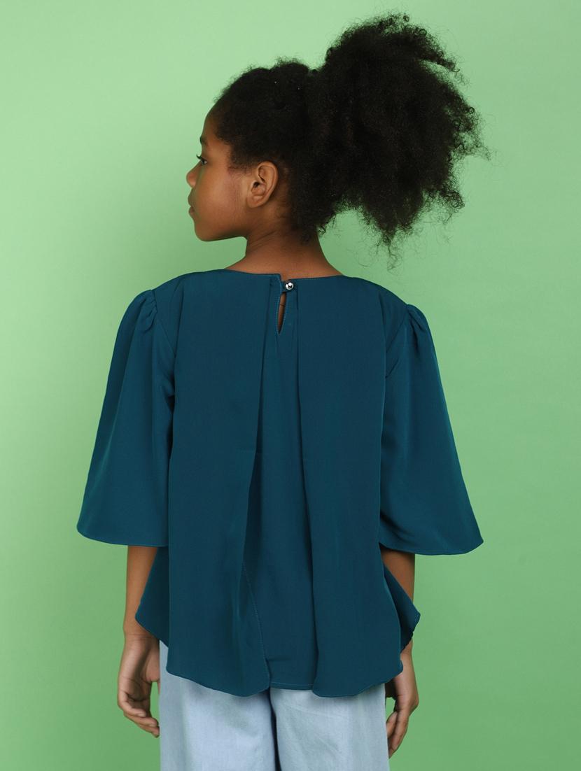 girls teal solid top - 20884448 - Standard Image - 3