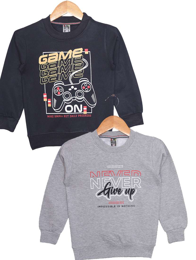 pack of 2 - fleece printed sweatshirt