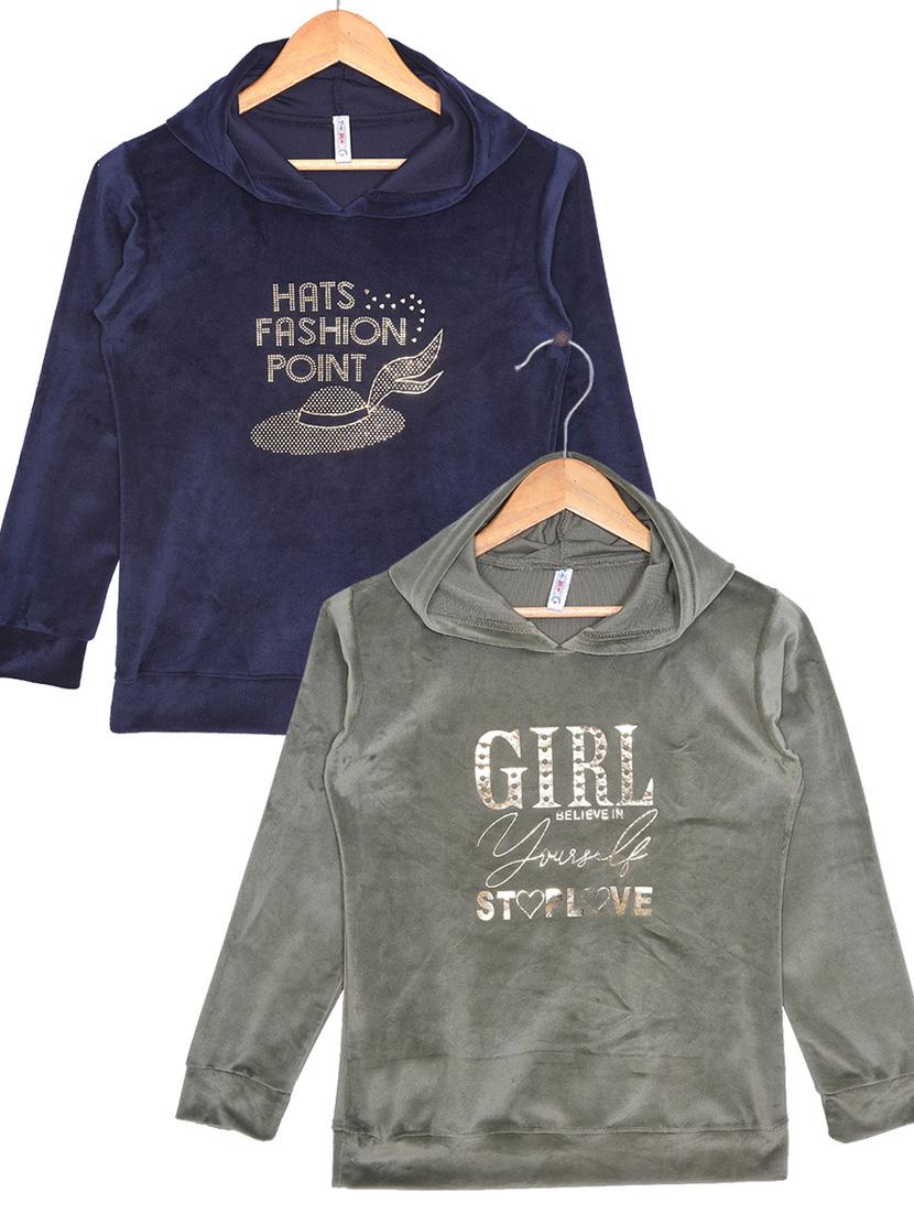 pack of 2 - fleece printed sweatshirt