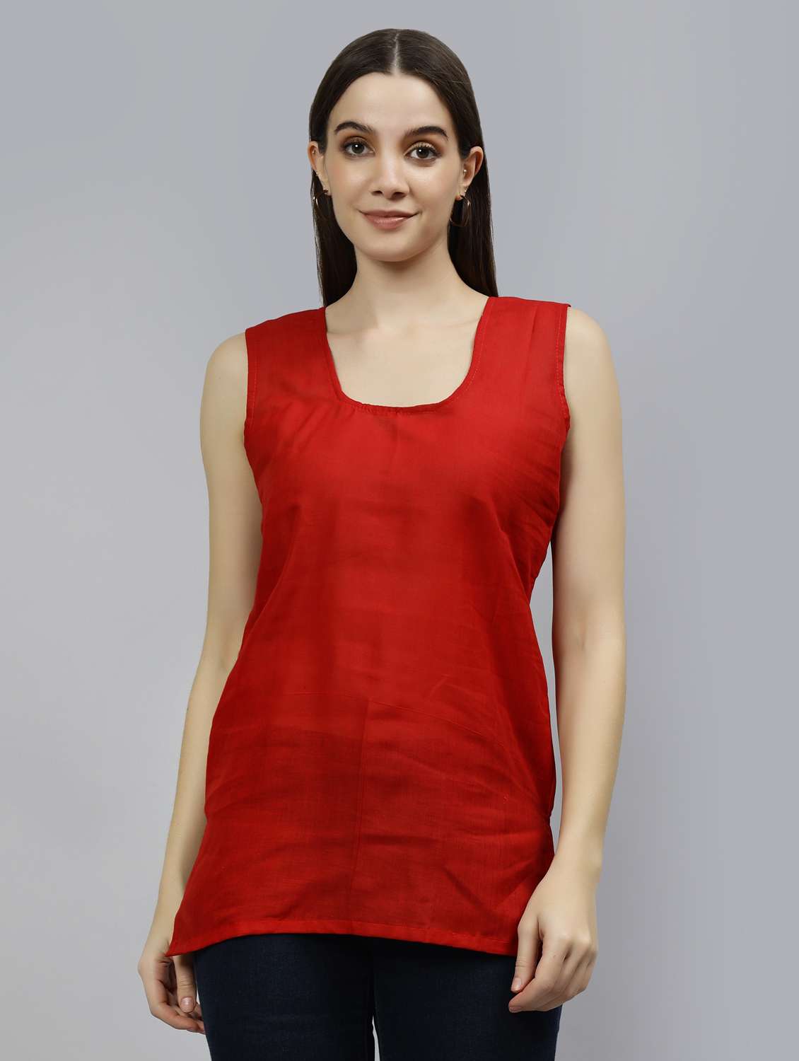 women three quarter sleeve straight kurti - 20884744 -  Standard Image - 3