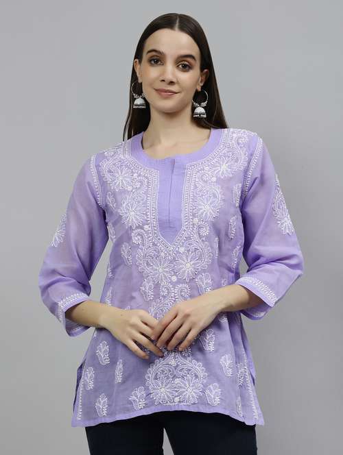 Women Three Quarter Sleeve Straight Kurti
