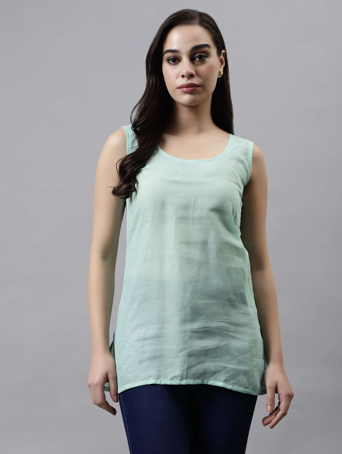 women three quarter sleeve flared kurti - 20884778 -  Standard Image - 3