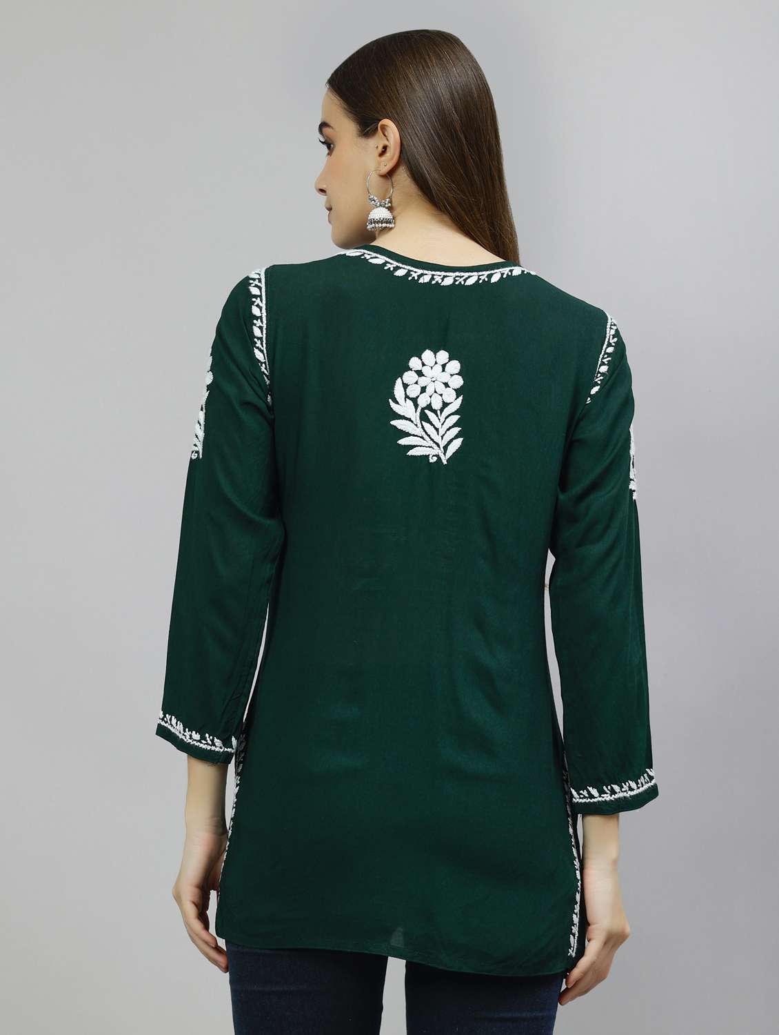 women three quarter sleeve straight kurti - 20884784 -  Standard Image - 3