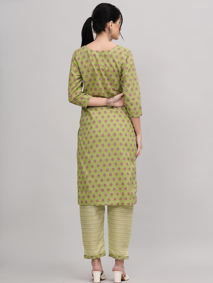 women green round neck kurta pant set with dupatta - 20884839 - Standard Image - 3